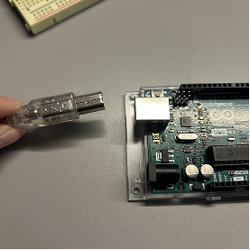 This is the arduino board and the line cord not plugged in.