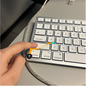 When I press down on the key, the light will turn on because the conductive tape would be under the key.