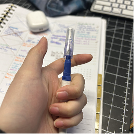 This is the interaction of the cap of the pen opening.