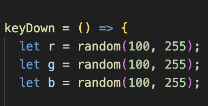 I made it so when a key is pressed, it generates random colours.
