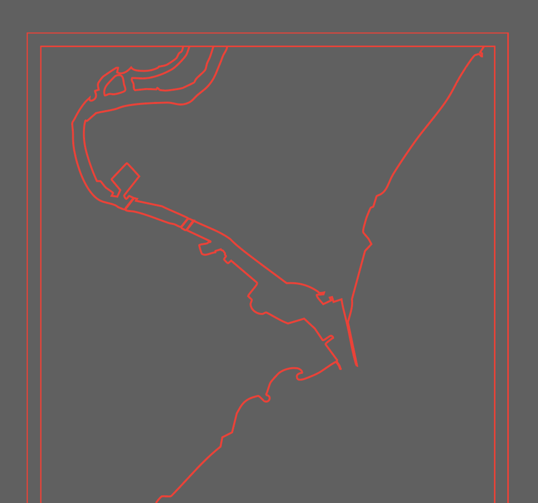 Refined version of the land outline.