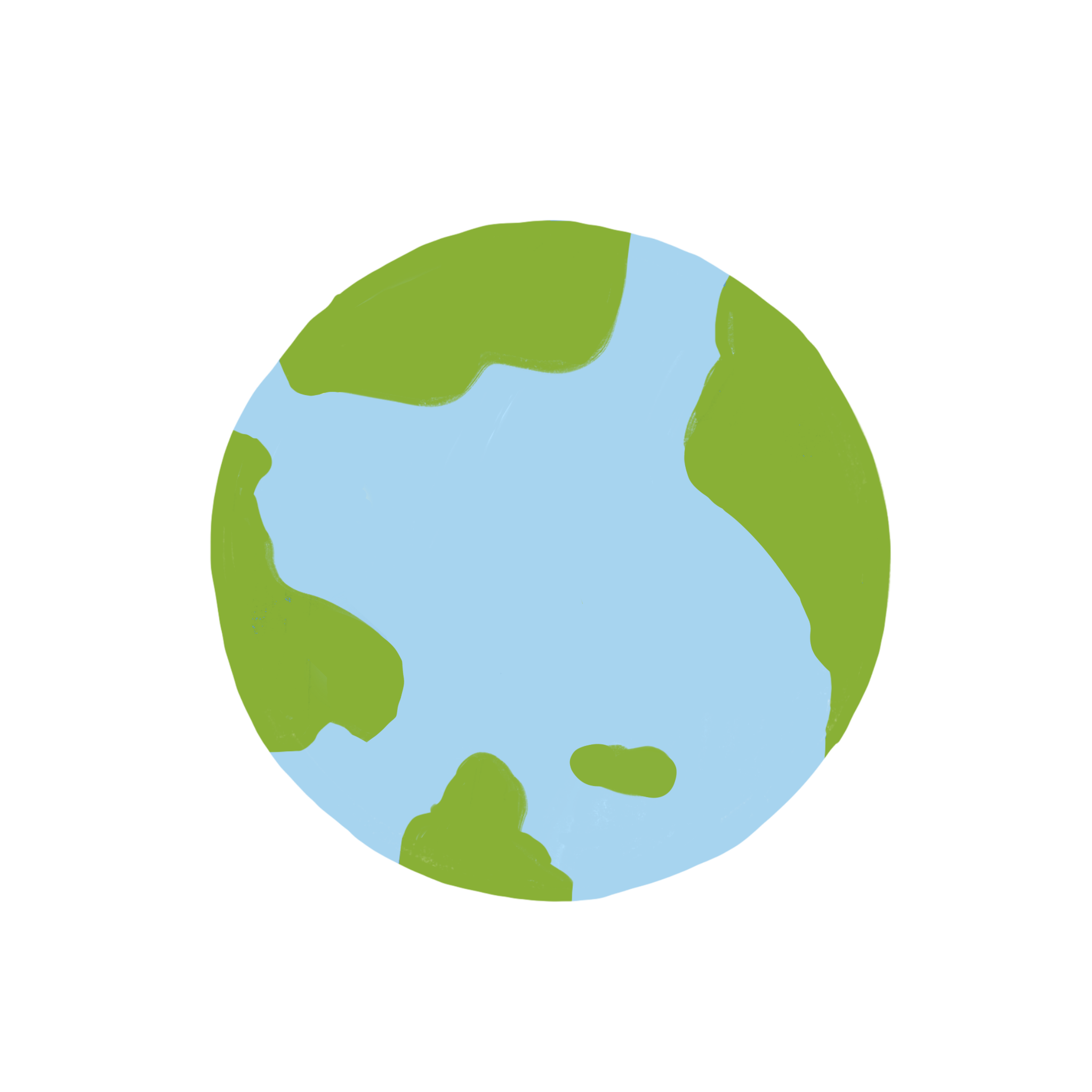 I redrew the globe without the face so it's more simple, and looks better visually when the things are overlapped.
