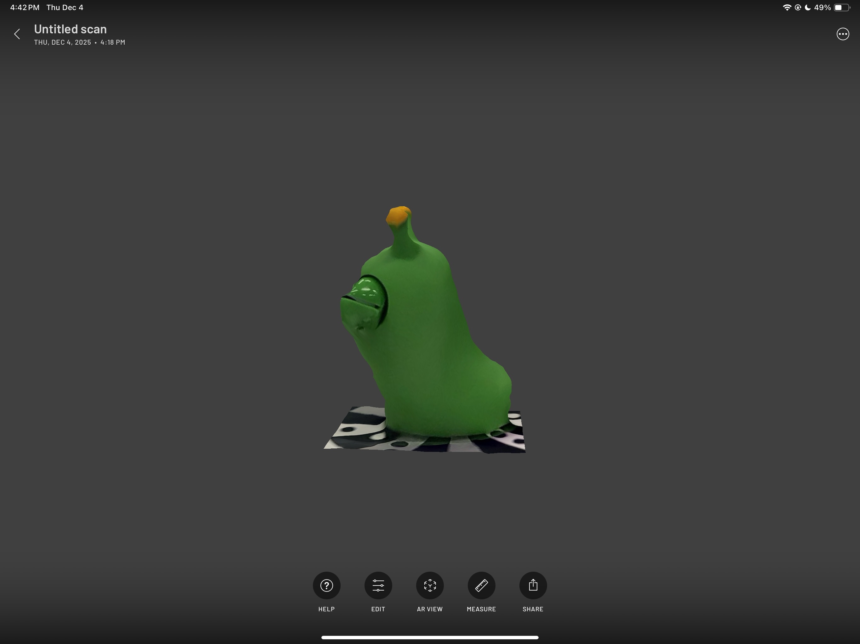 This is the side view of the slug toy.