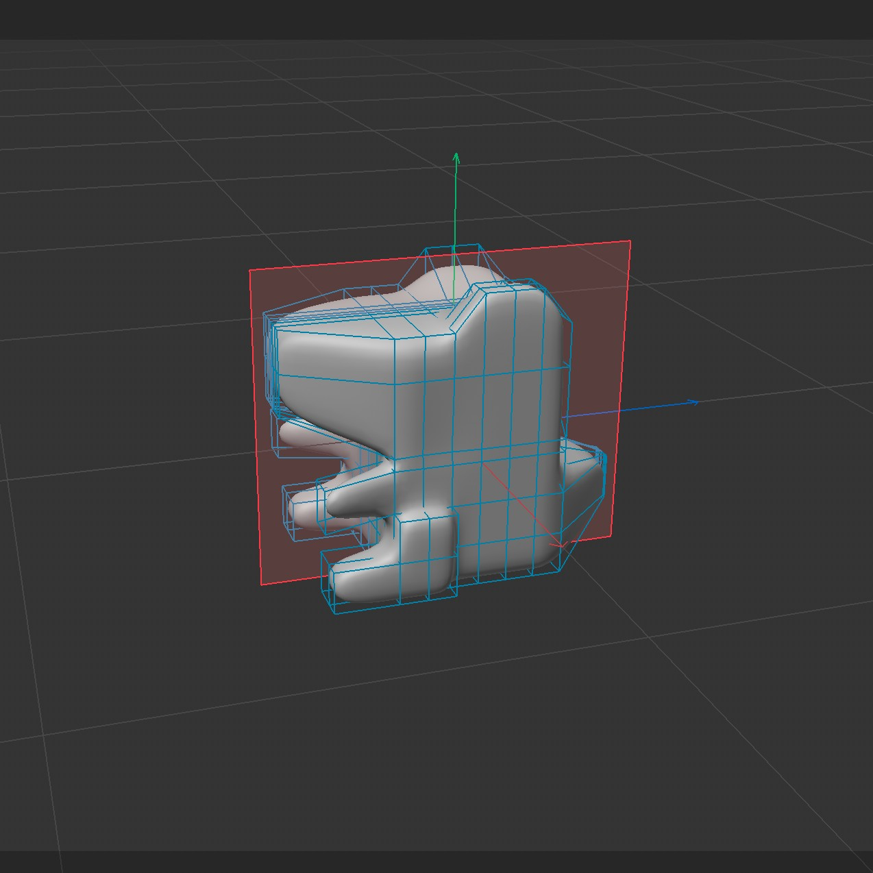 This is the Pokemon modelled right after I applied the subdivision surface tool in Cinema 4D.